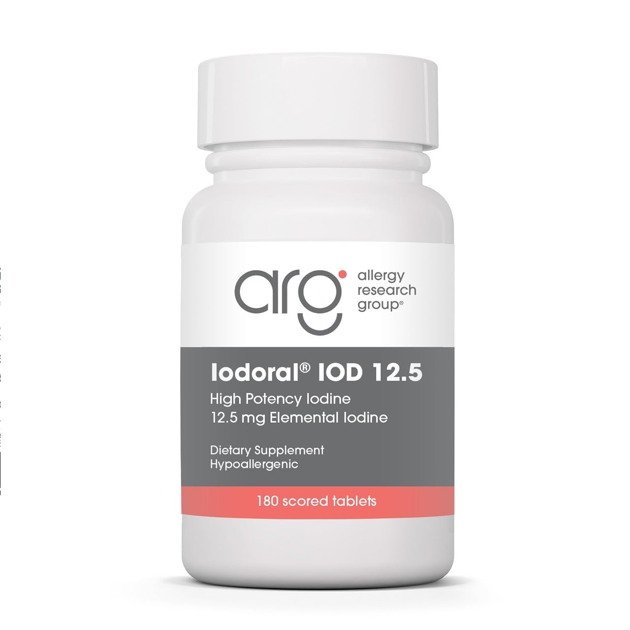 ARG Optimox Iodoral Iodine 12.5 mg Thyroid, 180 Tablets | Iodine and Potassium Iodide for Thyroid and Metabolic Balance Support, Soy-Free, Gluten-Free and Vegetarian