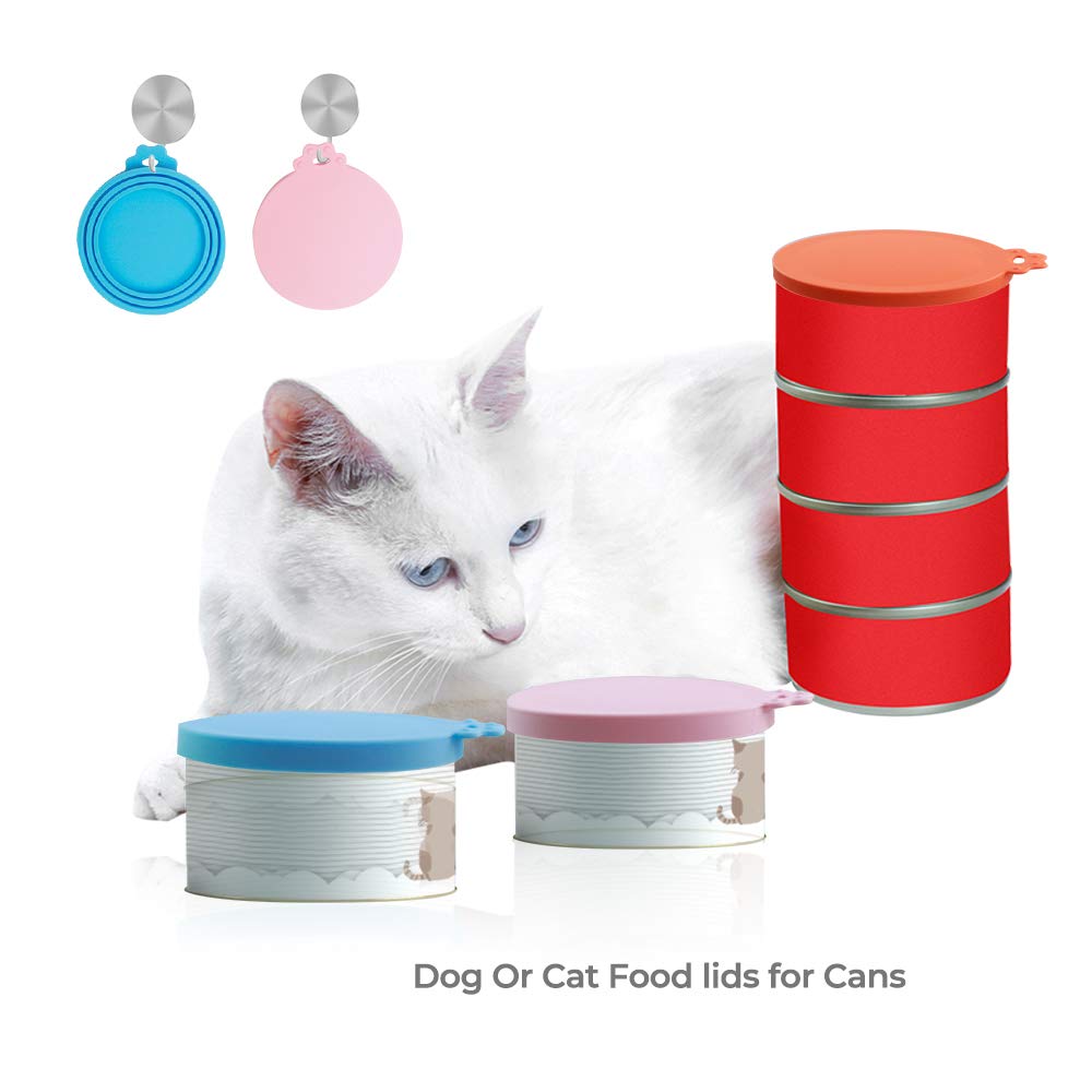 Yobbai 6 packs Pet Food Can Lids, Food Safe BPA-Free & Dishwasher Safe, Can Covers Most Standard Size Dog and Cat Can Tops