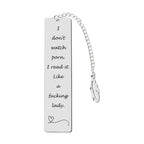 Metal Bookmark Gift, Engraved Stainless Steel Leaf Pendant Book Mark