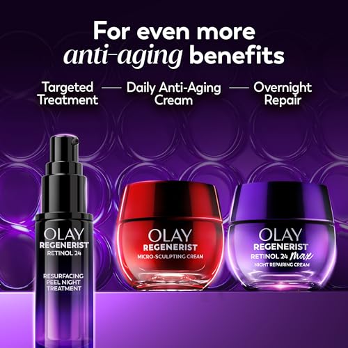Buy now Olay Retinol Night Cream for Women, MAX, Anti-Aging Face Mousturizer, Fragrance-Free, Non Greasy - Anti-Wrinkle, Smooth Fine Lines, Hydrating Skin Care - Triple Collagen Cream, Niacinamide, 1.7oz at indiglob india
