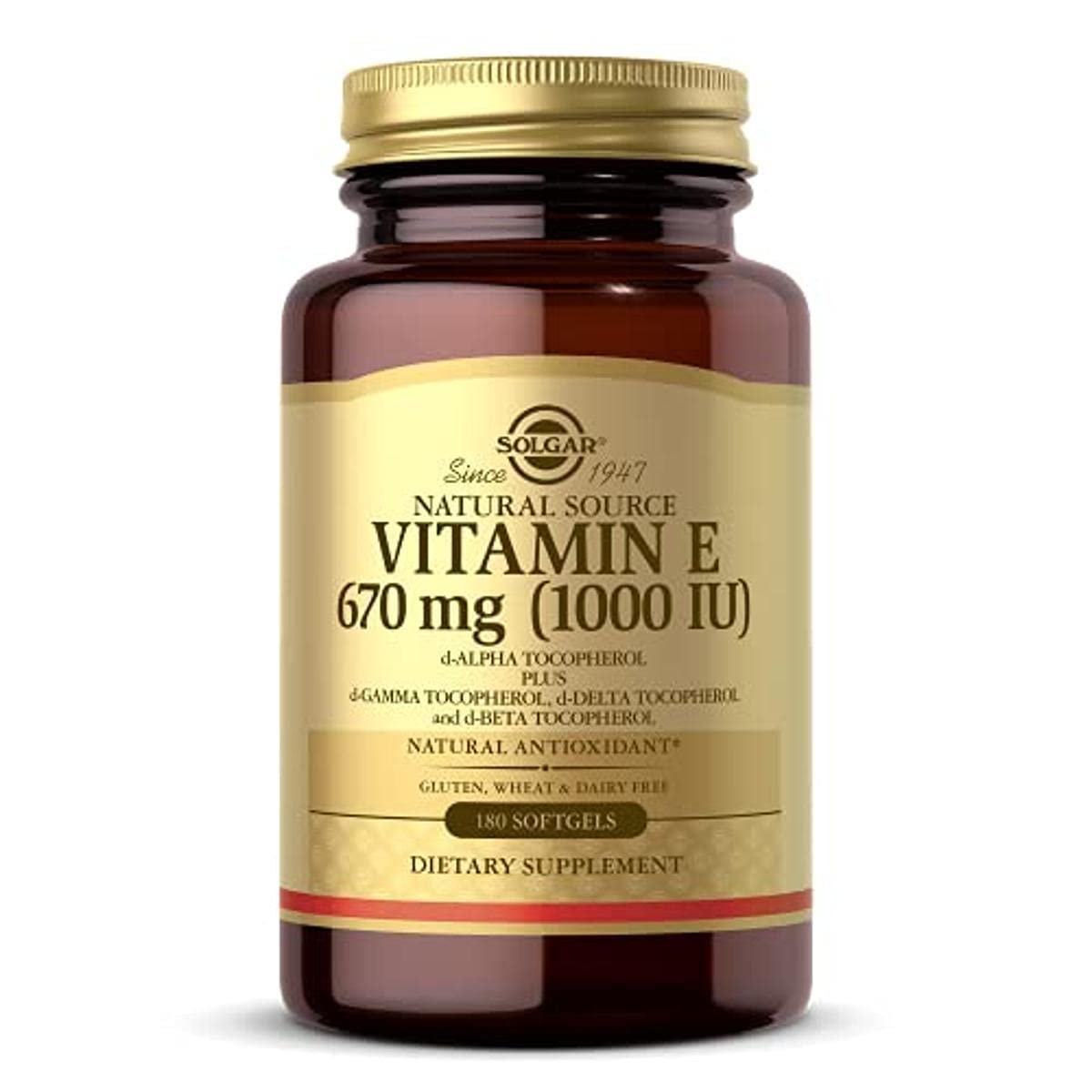 Solgar Vitamin E 670 mg (1000 IU), 100 Mixed Soft Gels - Non GMO | Suitable for Vegetarians, Gluten Free