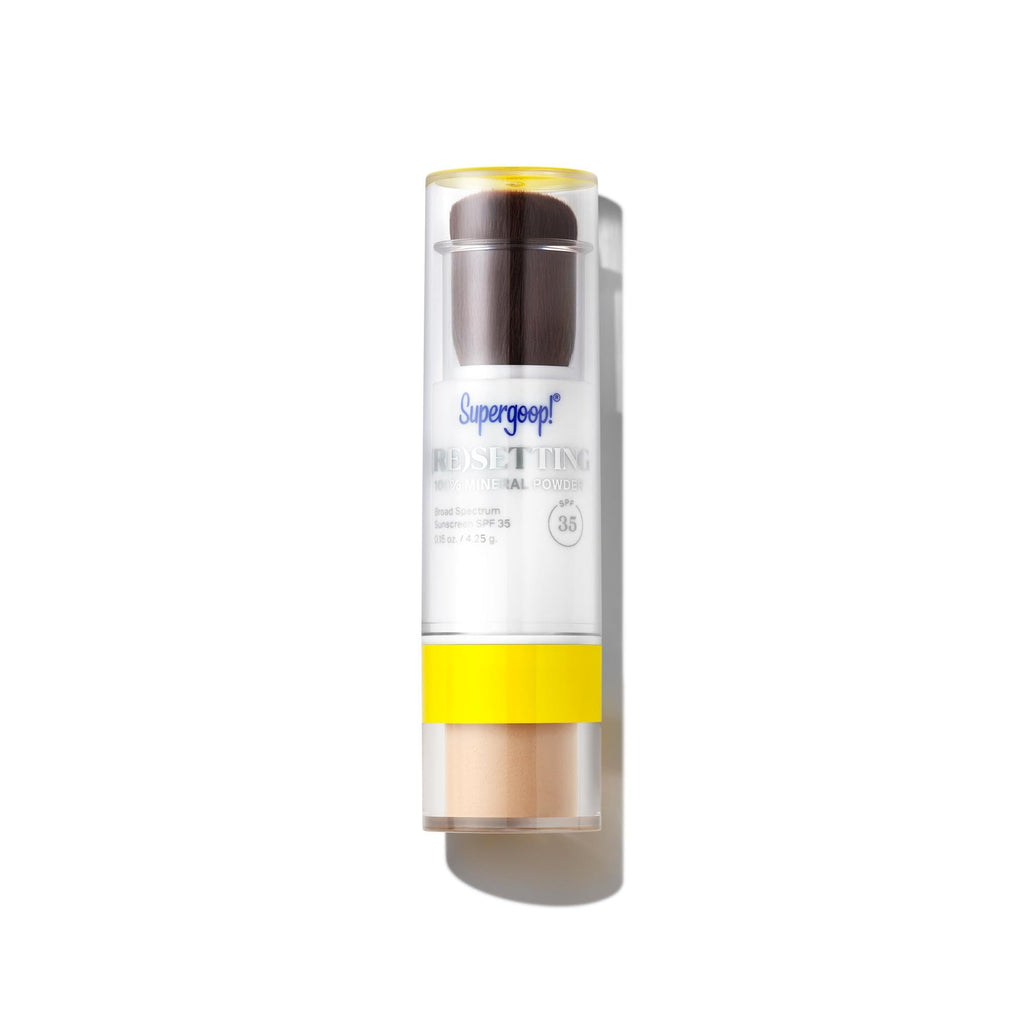 Supergoop! (Re) setting Face Powder SPF 35 - Broad Spectrum Mineral Sunscreen - 0.15 oz - Shine Control, Matte Finishing, On-the-Go Sun Protection