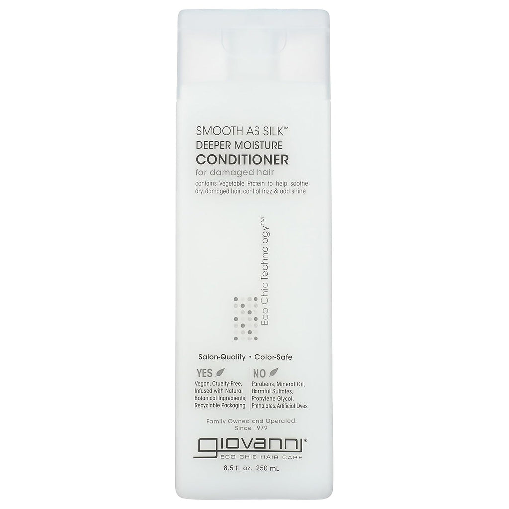 GIOVANNI Smooth As Silk Deeper Moisture Conditioner, Calms Frizz, 8.5 fl oz