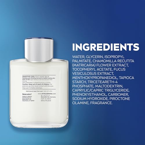 Buy now NIVEA MEN Sensitive Cool Post Shave Balm, Enriched with Chamomile and Seaweed Extracts, Alcohol Free After Shave Balm for Men, 3.3 Fl Oz Bottle, Pack of 3 at indiglob india