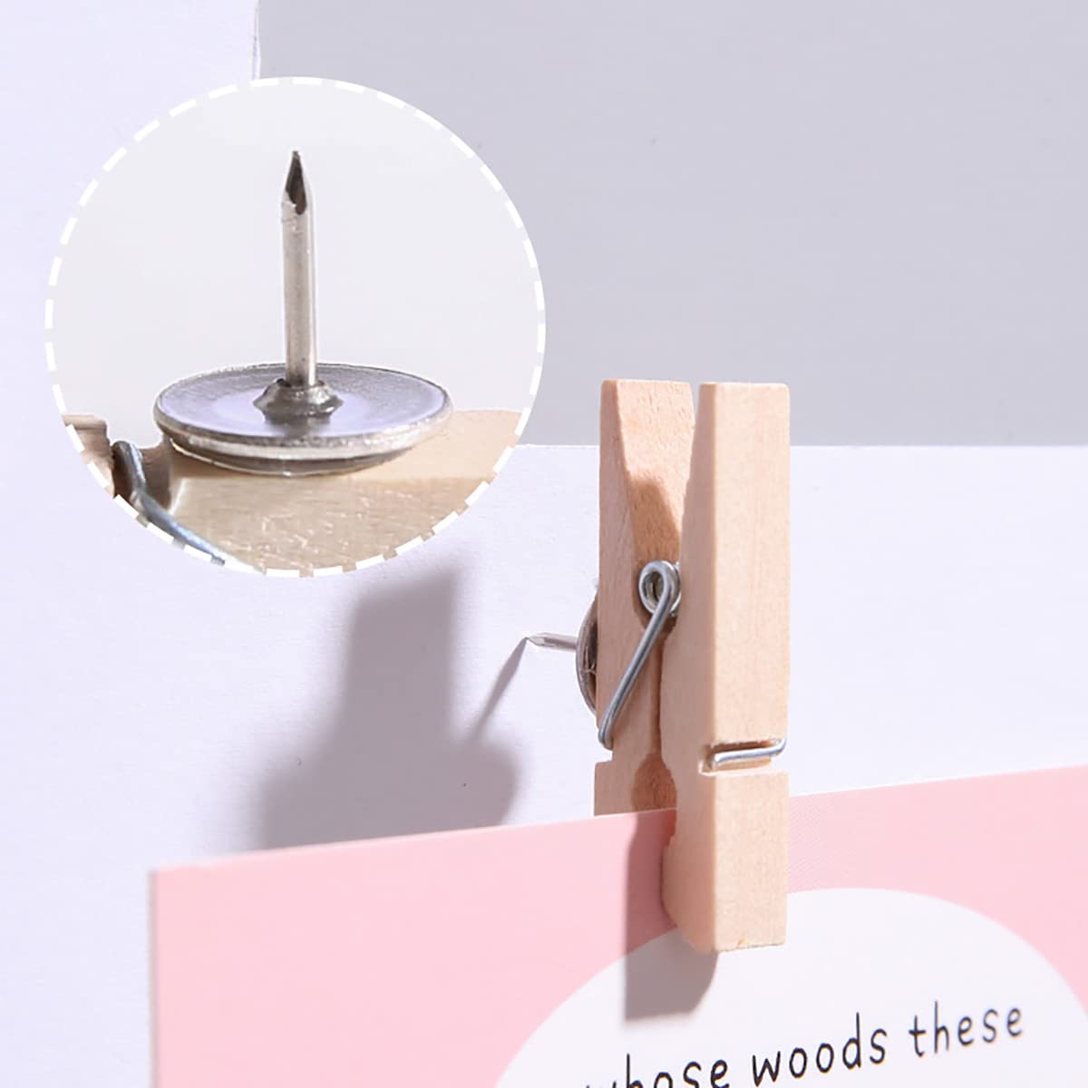 DOSEWART 60 Pcs Push Pin Clips for Cork Board Wooden Paper Clips