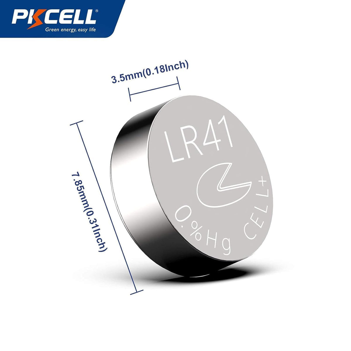 PKCELL LR41 Button Batteries 5 Pack, LR41 Battery AG3 Battery