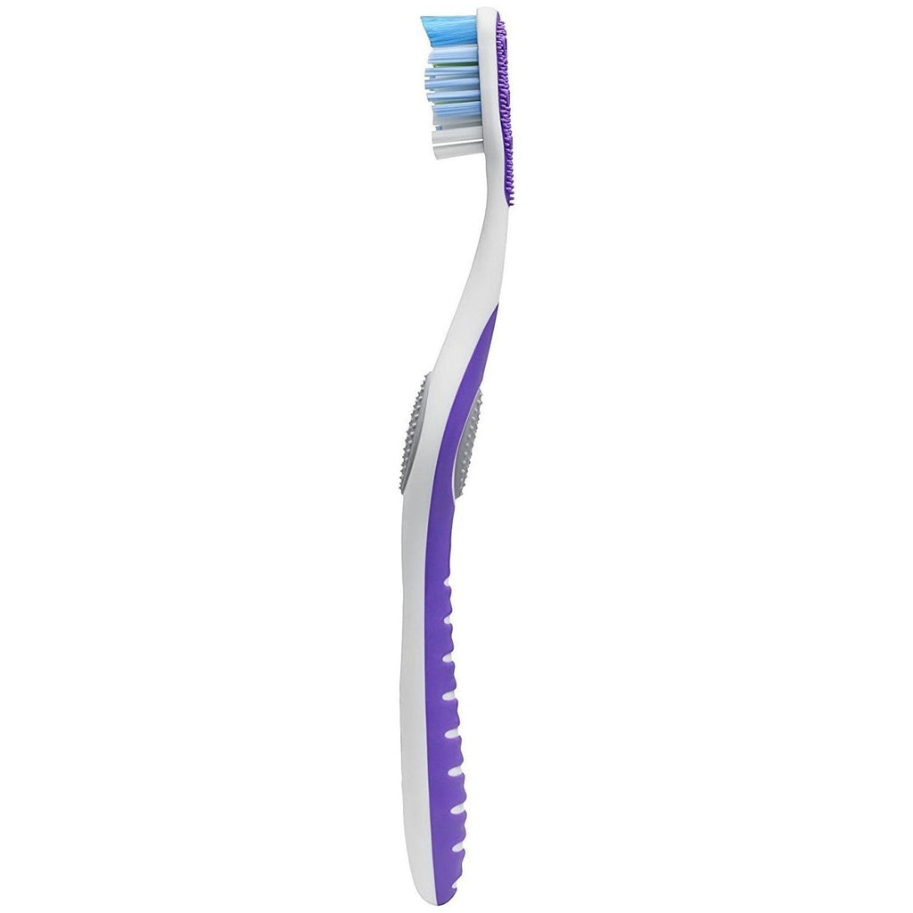 Buy now Colgate 360 Whole Mouth Toothbrush, Adult Toothbrushes Medium Bristles, Helps Remove Bad Breath Bacteria and Plaque, Medium Toothbrush Pack, Includes Cheek and Tongue Cleaner, 4 Pack at indiglob india