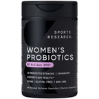 Sports Research® Women's Probiotics 65 Billion CFU w/Prebiotics, 30 Count | Gut Health & Digestive Support, Probiotics for Women w/ Cranberry, Vegan Certified, Non-GMO, Gluten-Free, 30 Servings