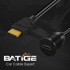 Buy now BATIGE HDMI Male to Female Car Mount Flush Extension Cable Truck Boat Motorcycle Dashboard Flush Mount with Mounting Panel - 3ft at indiglob india