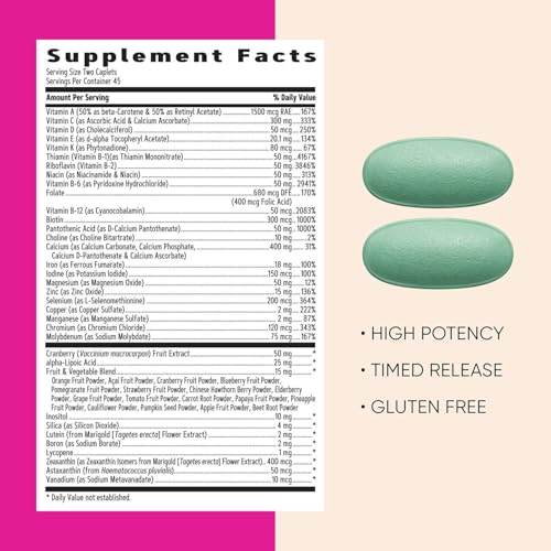 Buy now GNC Womenâ€™s Ultra Mega Multivitamin Caplets, Clinically Proven to Feel Better, Immune Support, Vitamin A, B, C, D, Iron, Biotin, Beauty, Gluten Free, Timed Release, 90 ct, 45 svgs at indiglob india