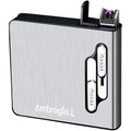 Buy now Full Pack 20 Regular Cigarettes Case Box Automatic Ejection Holder with Dual Arc Lighter USB Rechargeable, Flameless, Windproof,Moisture-Proof,Silver Silver at indiglob india