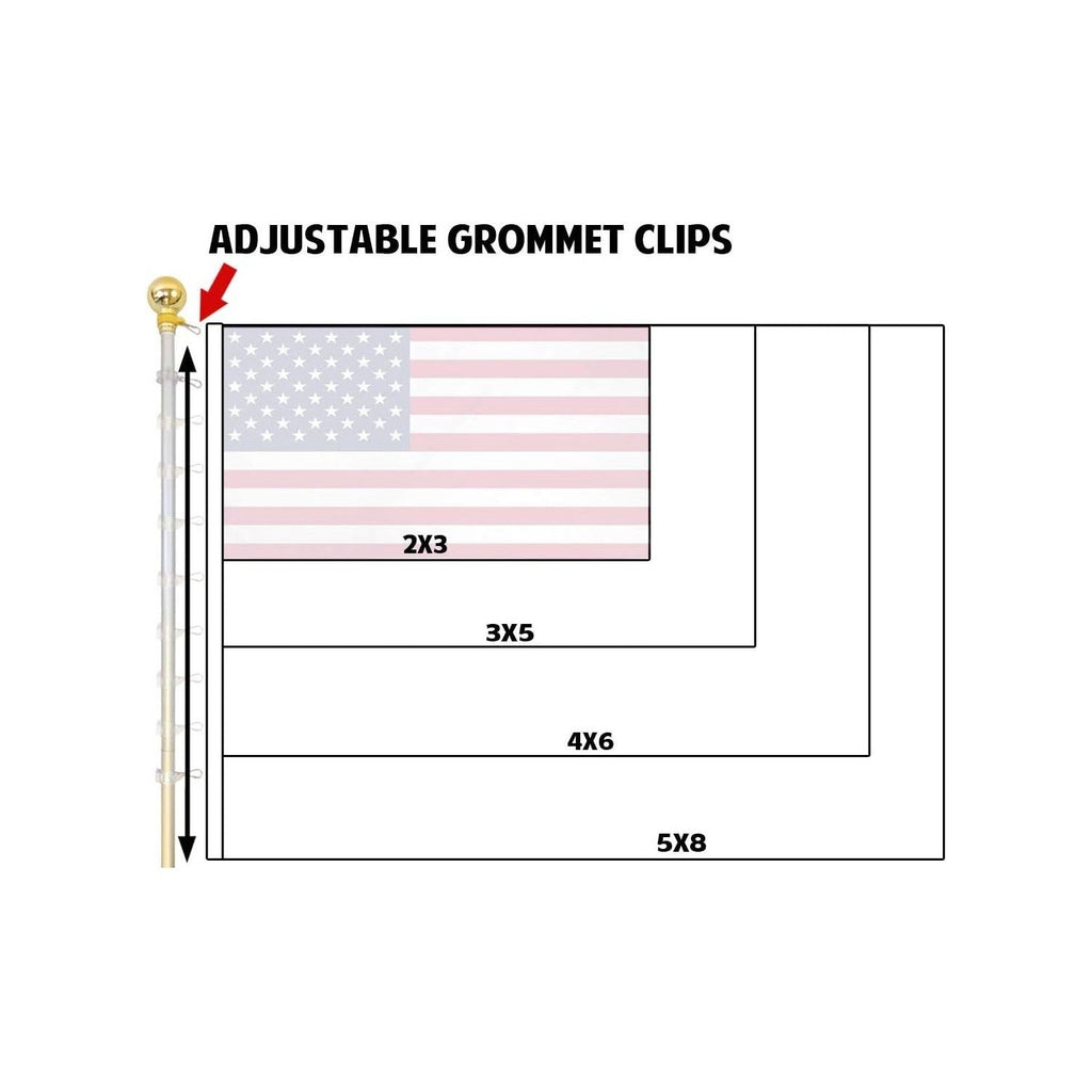 Buy now FlagsImp 8 Foot Aluminum Silver Pole with (Ball) at indiglob india