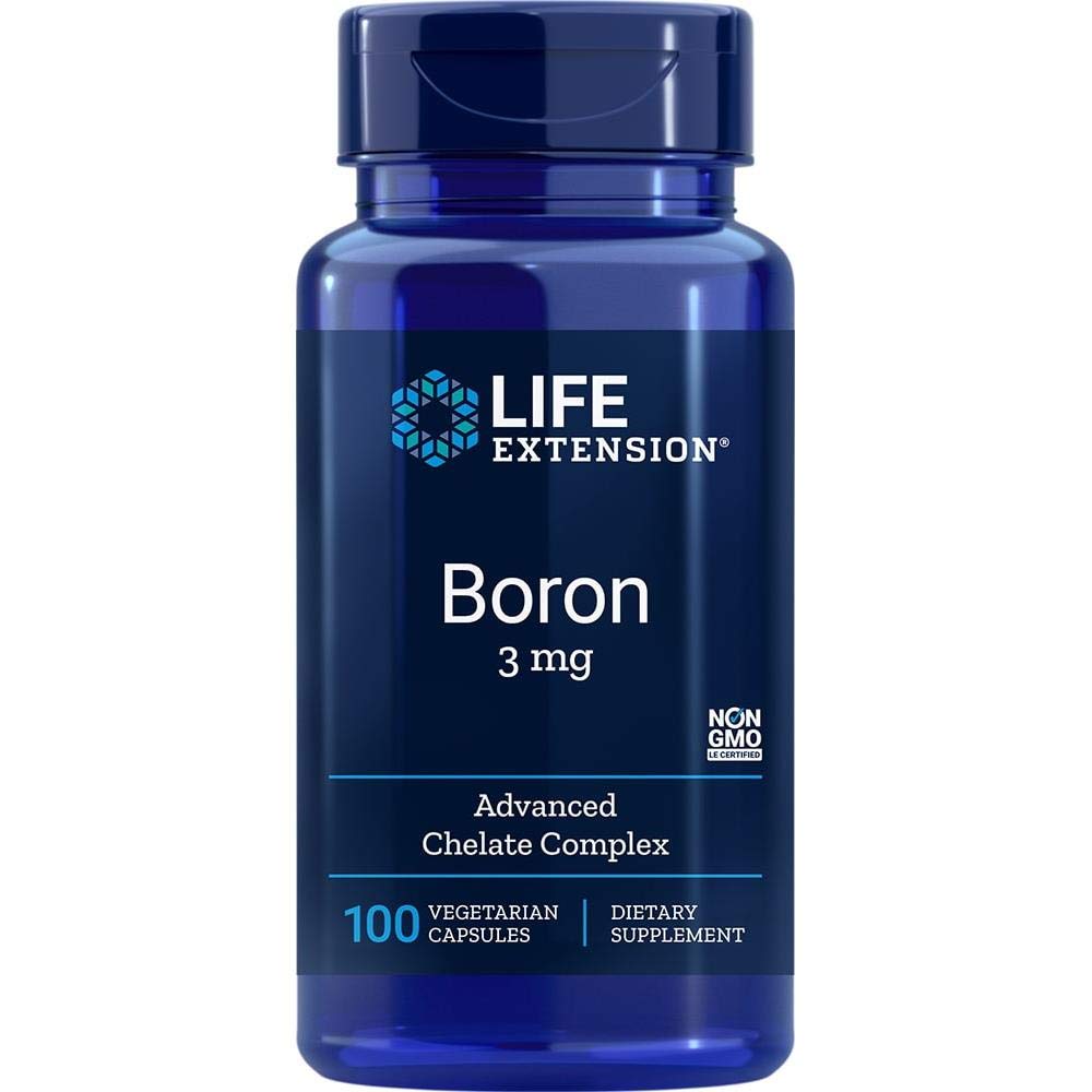 Life Extension Boron 3 mg with Vitamin B2, 100 Capsules | With Vitamin B2, Supports Healthy Bones, Bone Metabolism & Immune Function, Gluten Free, Non-GMO & Vegetarian