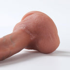 Insertable 4 Inch (Total 6 Inch) Small Anal Dildo for Beginners: Realistic, Non-Porous Silicone, with Strong Suction Cup - Ideal Adult Dildo for Women, Gay, and Couples - Consoladores. Lossless No.33.