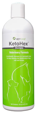 KetoHex Cat and Dog Shampoo - 16 oz Anti Bacterial Cat & Dog Flea And Tick Treatment, For Sensitive Skin Infections & Lesions, Protects & Moisturizes, Antifungal Treatment For Dogs & Cats - VetOne