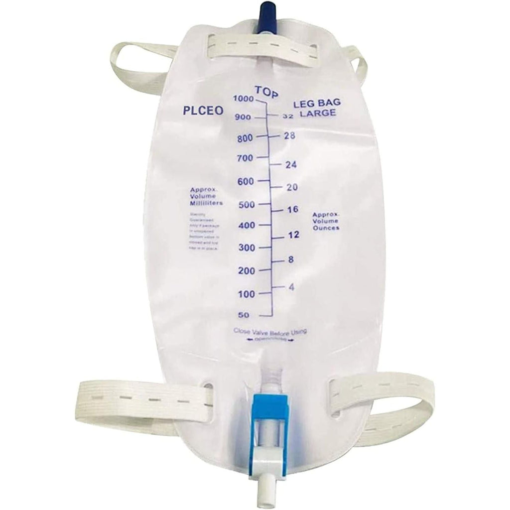 Buy now Easy-Tap Leg Bag Urinary Drainage Bag, 1000ml, Anti-Reflux Valve, Cloth Straps, Easy Flip Drain (Pack of 3) Col1 at indiglob india