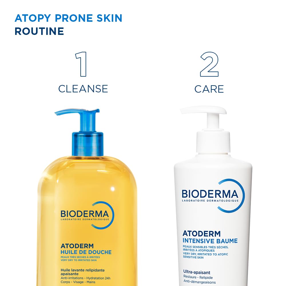 Bioderma Atoderm Intensive Balm, Hydrating Balm for Dry to Atopic Sensitive Skin, Face & Body Moisturizer with Ultra Soothing Anti-Itching Formula, Fragrance-Free, Non-Greasy & Non-Sticky for Family
