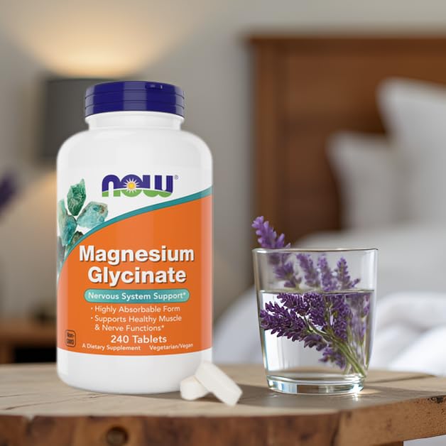 Buy now Now Foods Magnesium Glycinate, 240 Tablets - Supports Healthy Muscle and Nerve Functions - Non-GMO at indiglob india
