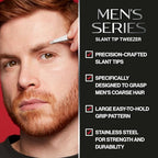 Buy now Revlon Slanted Tip Tweezers for Men, Ultra-Sharp for Precision Eyebrow Shaping and Facial Hair Removal, Larger Non-Slip Grip, Stainless Steel, 1 count at indiglob india