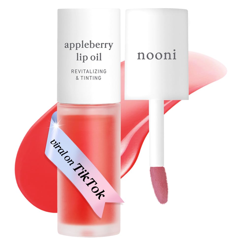 Buy now NOONI Korean Lip Oil - Appleberry | Long-Lasting, Moisturizing, Plumping, Revitalizing for Dry Lips, Waterproof, No Peel Off, Hydrating, Nourishing Crystal Clear, Stocking Stuffers, 0.12 FL Oz at indiglob india