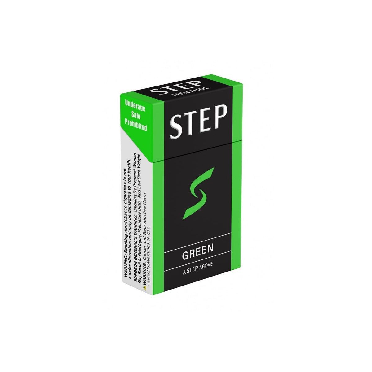 STEP Menthol Cool Green Herbal Cigarettes - Full Carton - Tobacco & Nicotine Free - Tastes Like a Real Cigarette (10 Boxes = 200ct)