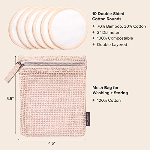 Buy now Paula's Choice Reusable Makeup Remover Pads, Eco-Friendly Cotton & Bamboo Rounds for Toner & Exfoliants, Includes Washable Bag for Laundry & Storage, 10 Count at indiglob india