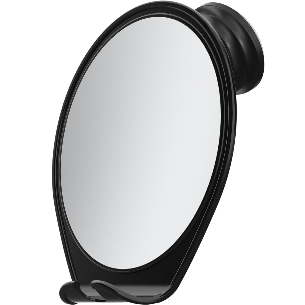 HONEYBULL Fogless Shower Mirror for Shaving with Suction Mount, White | Shatterproof Acrylic Bathroom Accessory With 360 Swivel & Built-in Razor Hook, Clear Reflection in Steam & No-Drill Setup