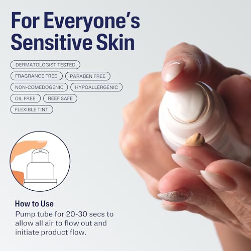 Buy now CETAPHIL Everyday Sunscreen Tinted Lotion for Face, 1.7 fl oz, 100% UVA/UVB Mineral Sunscreen: Titanium Dioxide & Zinc Oxide, SPF 40, For Sensitive Skin at indiglob india