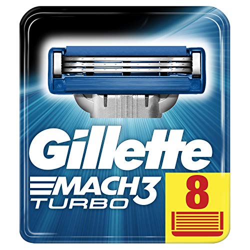 Buy now Gillette Mach3 Turbo Razor Blades for Men, Pack of 8 at indiglob india