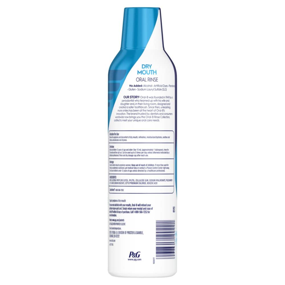 Buy now Oral-B Dry Mouth Oral Rinse Mouthwash, Moisturizing Mint, 16 Fl Oz at indiglob india