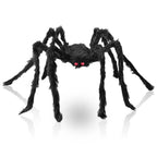 Halloween Decorations Big Spider 4.9 Ft Black Soft Hairy Scary Spider Fake Large Pops for Halloween Outdoor Yard Party