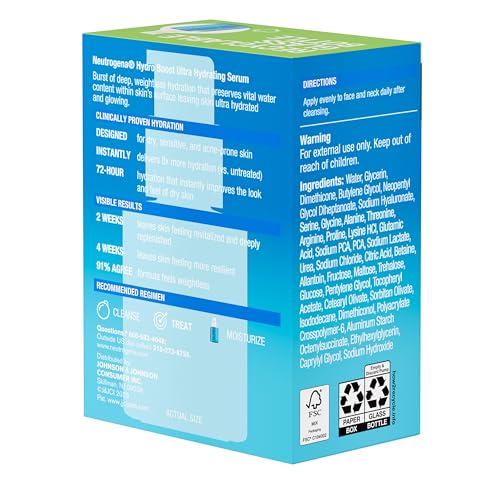 Buy now Neutrogena Hydro Boost Ultra Hydrating Serum with Hyaluronic Acid, Fragrance-Free Face Serum for Weightless Hydration and Softer, Glowing Skin, Non-Comedogenic, 1 fl. oz at indiglob india