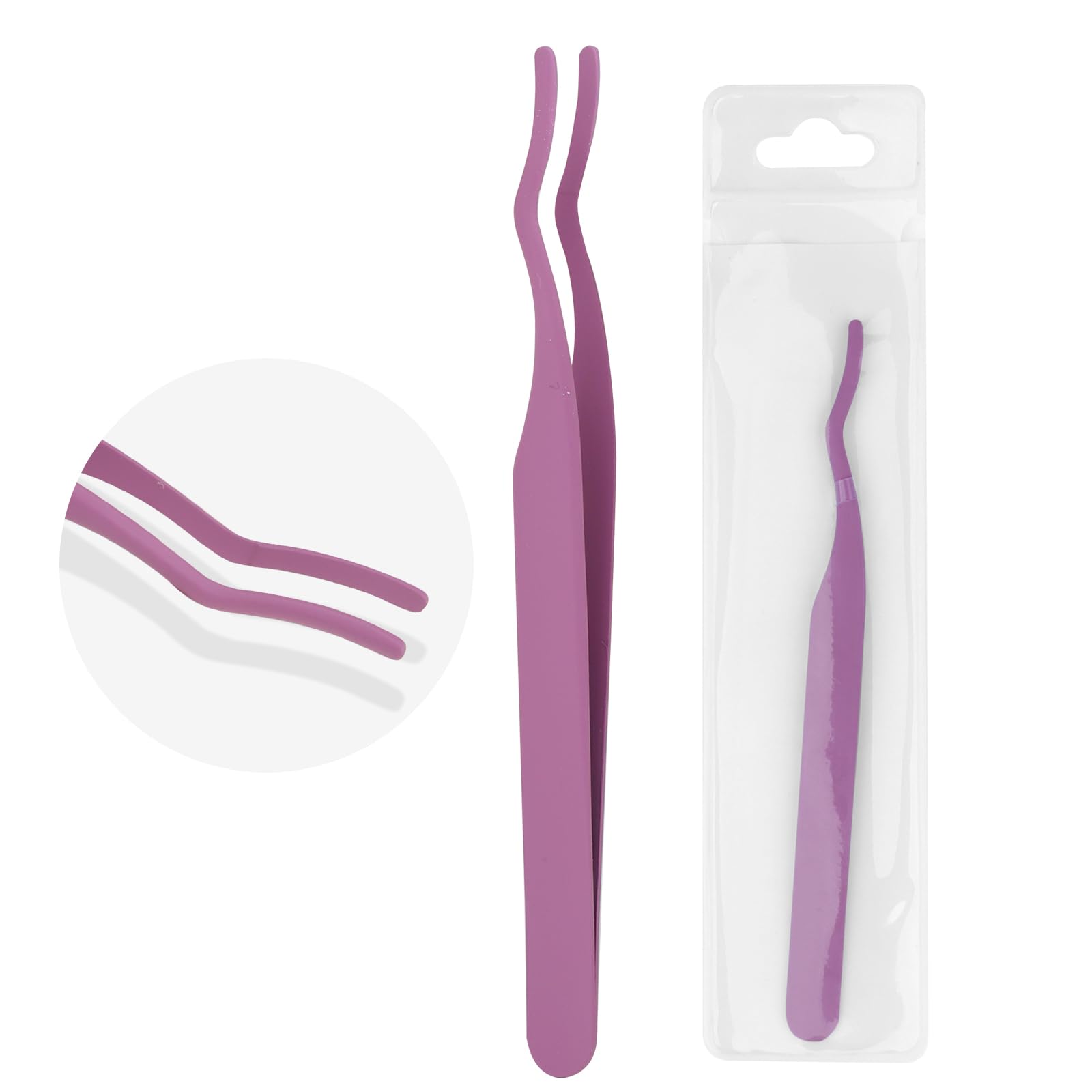 WENDY LASHES Tweezers for Eyelash Extensions, Lash Applicator Tool Purple | Precision Tip, Stainless Steel, Anti-slip Grip, Professional Grade