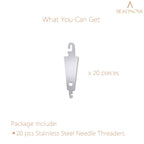 BEADNOVA Needle Threaders 20pcs Stainless Steel Sewing Needle Threader for Hand Sewing Large Eye Cross Stitch Embroidery Craft Knitting Quilting