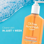 Buy now Neutrogena Oil-Free Acne Wash, Acne Fighting Facial Cleanser with Salicylic Acid Medicine, Acne Treatment for Face, Non-Comedogenic, Residue-Free, 9.1 fl oz Pump Bottles, 3 Pack at indiglob india