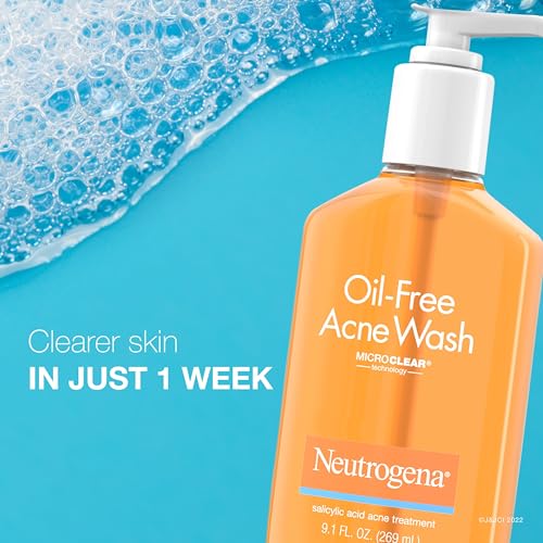 Buy now Neutrogena Oil-Free Acne Wash, Acne Fighting Facial Cleanser with Salicylic Acid Medicine, Acne Treatment for Face, Non-Comedogenic, Residue-Free, 9.1 fl oz Pump Bottles, 3 Pack at indiglob india