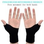 Thumb Wrist Arthritis Gloves (2Pcs), Elastic Compression Sleeves Fingerless Glove with Gel Pad for Arthritis,Tendonitis,Carpal Tunnel,Rheumatoid,Typing, Breathable Compression Gloves for Women & Men