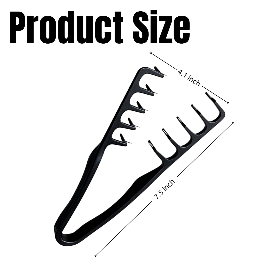 Wide Tooth Comb Set: Texture Comb for Men & Women, Root Lifter Styling Comb (Grey+Black)