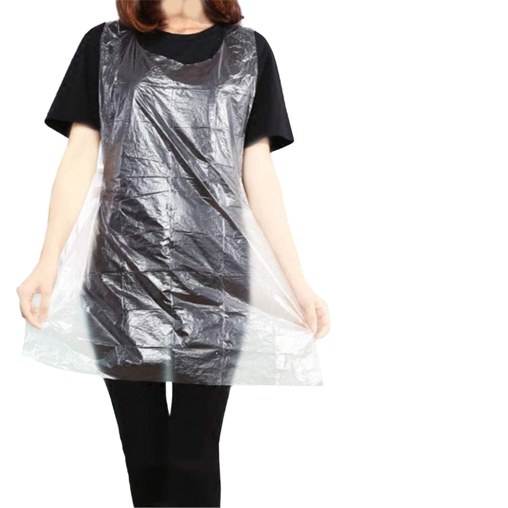 Disposable Aprons (50 Count), Plastic apron for Painting Party, Cooking, Housework, Picnic etc.