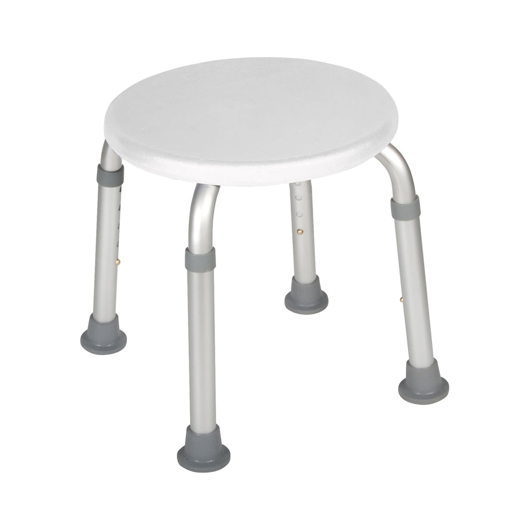 Drive Medical Shower Stool, Adjustable Height, Lightweight Aluminum, White