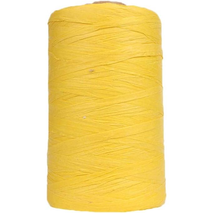 Buy now 316Yard Rayon Raffia Paper Crochet Brown Ribbon for Knit Summer Sun Hat, Beach Bag, Craft DIY Decoration Gold Yellow at indiglob india
