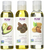 Buy now Now Foods Variety Moisturizing Oils Sampler: Sweet Almond, Avocado, and Jojoba Oils - 4oz. Bottles each at indiglob india