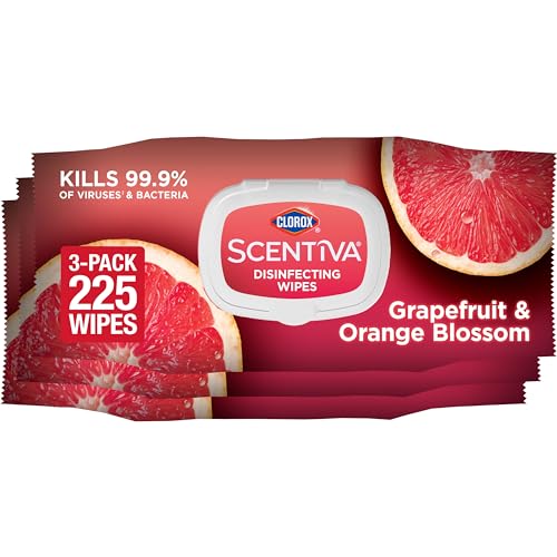 Buy now Clorox Scentiva Disinfecting Wipes, Grapefruit and Orange Blossom, 75 Ct., Pack of 3 (Pack May vary) at indiglob india