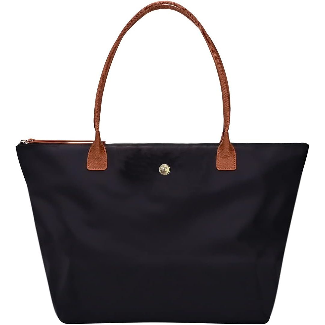 Buy now GM LIKKIE Shoulder Tote Bag for Women, Nylon Top-Handle Purse, Foldable Weekend Hobo Handbag (Black2) Default at indiglob india