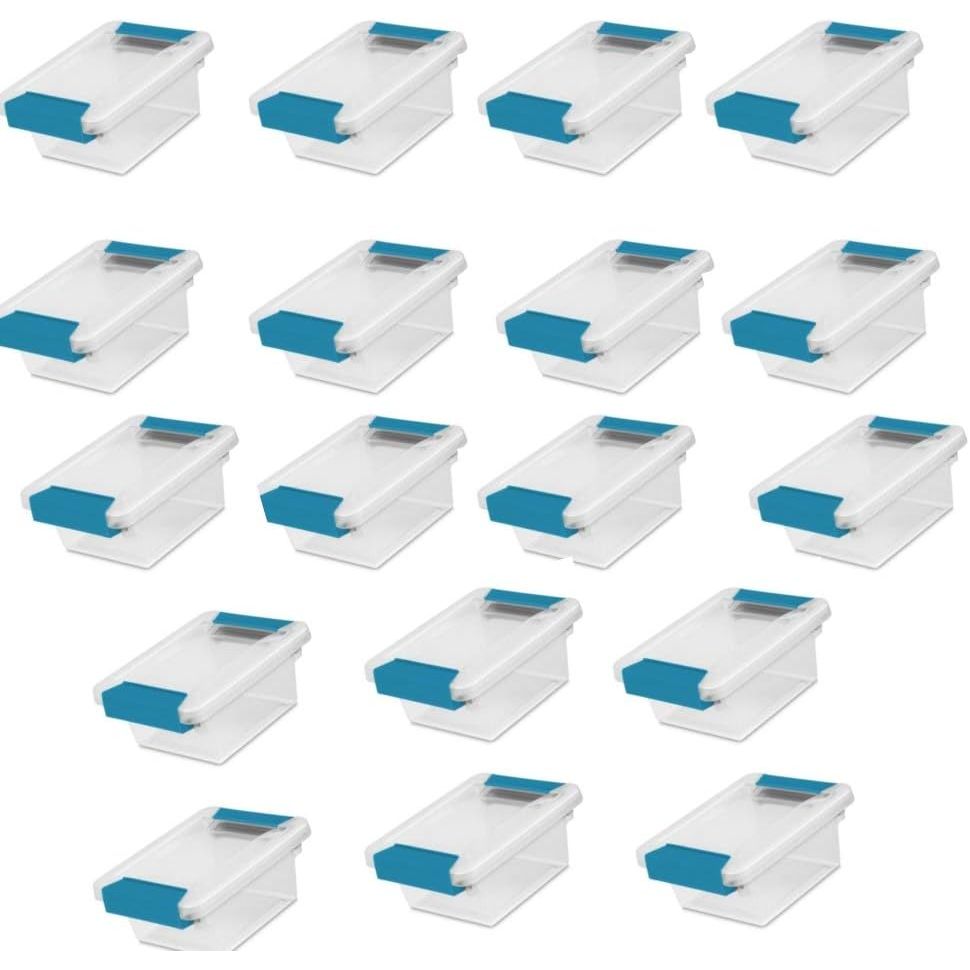 Buy now Sterilite 4-Pack Clip Box, Stackable Clear Plastic Bins with Latching Lids, Deep - Writing, Arts or Crafts Supplies Storage Containers for Home, Office, Classroom and Workshop Organization Mini 18 Pack at indiglob india