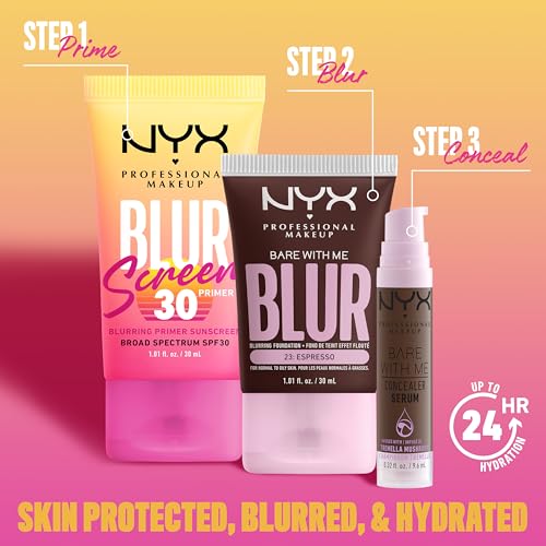 Buy now NYX PROFESSIONAL MAKEUP Blurscreen SPF 30 Primer, 3-in-1 Blurring Makeup Primer with Sunscreen, Vegan Formula with No White Cast or Greasy Feeling at indiglob india