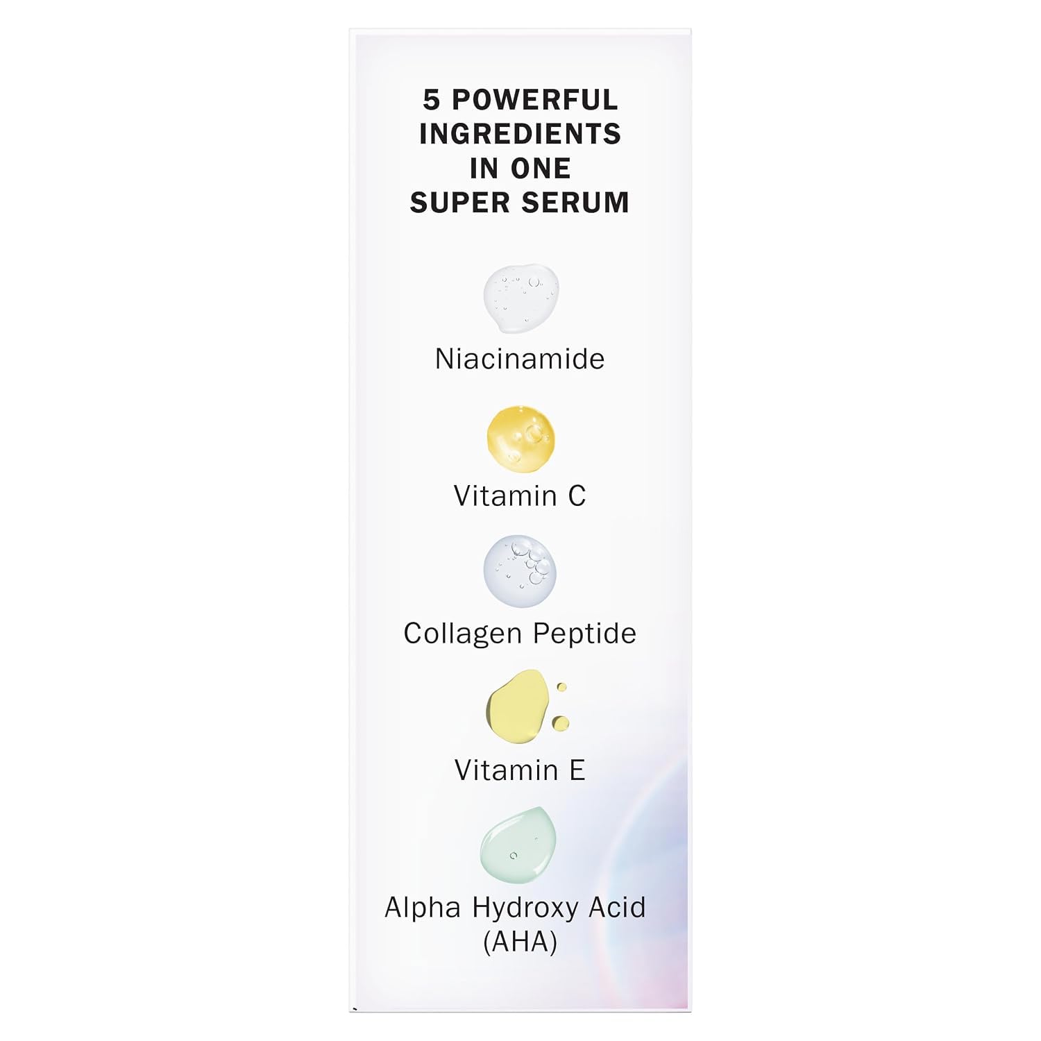 Olay Super Serum - Glow Serum for Face - Activated Niacinamide, Vitamin C & E, Collagen Peptide, AHA - 5-in-1 Benefits - Brightens, Hydrates, Smooths, Firms, Evens Tone, Proactive Anti-Aging, 1.0 Oz