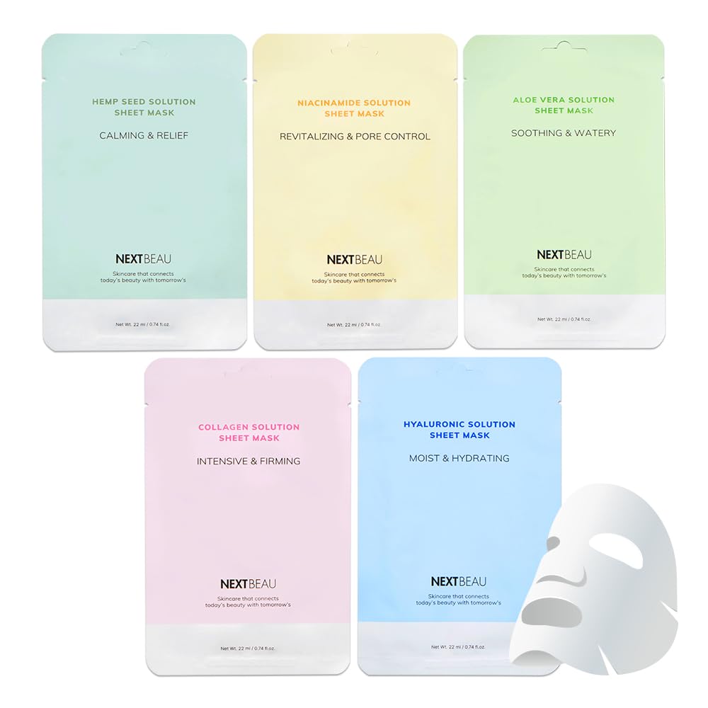 Collagen Hydrogel Face Mask, Pack of 4, 34g Each | Hydrolyzed Collagen, Hyaluronic Acid, Niacinamide & Peptides, Deep Hydration, Smooth Skin