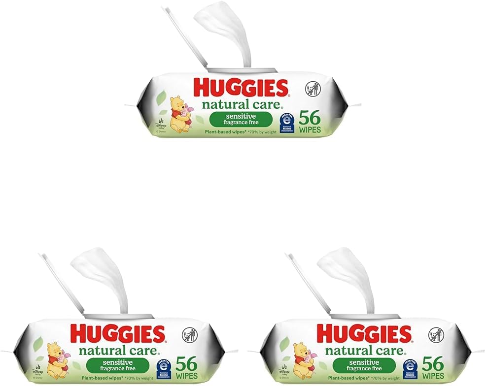 Buy now Baby Wipes, Huggies Natural Care Sensitive Baby Diaper Wipes, Unscented, Hypoallergenic, 1 Flip-Top Packs (56 Wipes Total) at indiglob india