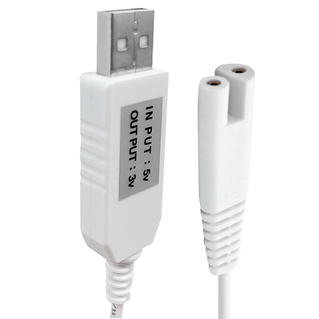 Charger Cord Replacement for Waterpik Water Flosser WP360 WP462 WP450 WF13 WP100 Water Flosser, USB Charging Cable (White)